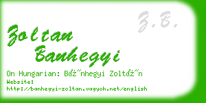 zoltan banhegyi business card